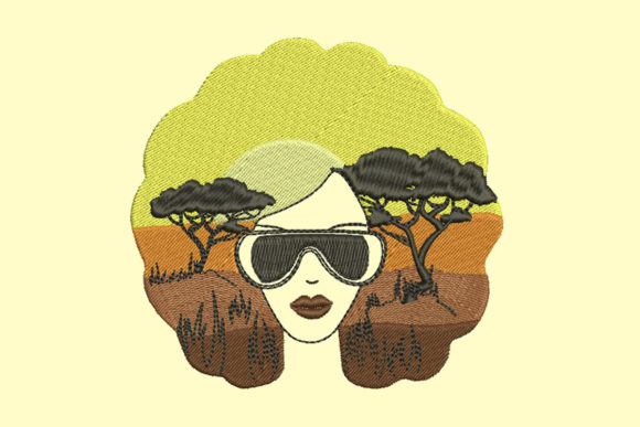 African Landscape Embroidery Design Review for Craft Fair Sellers