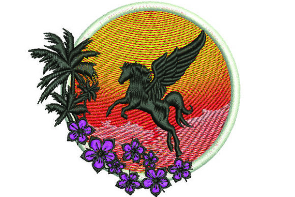 Black Pegasus: Embroidery Design for Boutique Sweatshirts