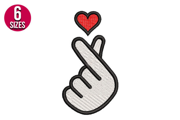Korean Finger Heart Love Sign for Real Embroidery Projects