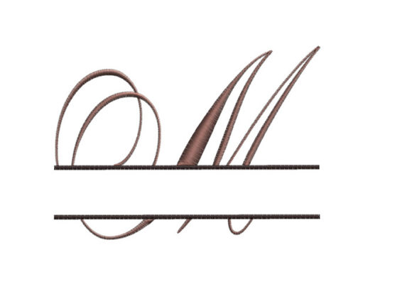 Split Monogram Font Letter M for Boutique Apparel