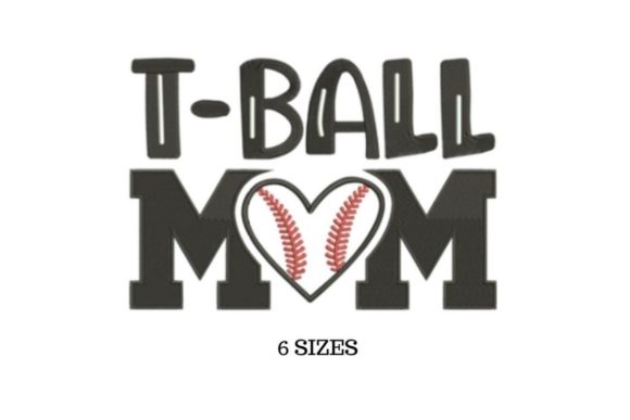 T-Ball Mom Embroidery Design