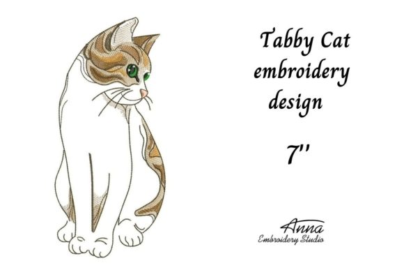 Tabby Cat Embroidery for Seasonal Holiday Collections