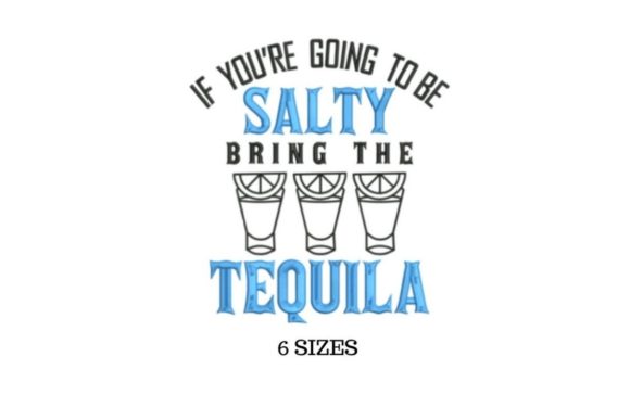 Tequilla: Testing a Funny Wine Embroidery Design for Gifts